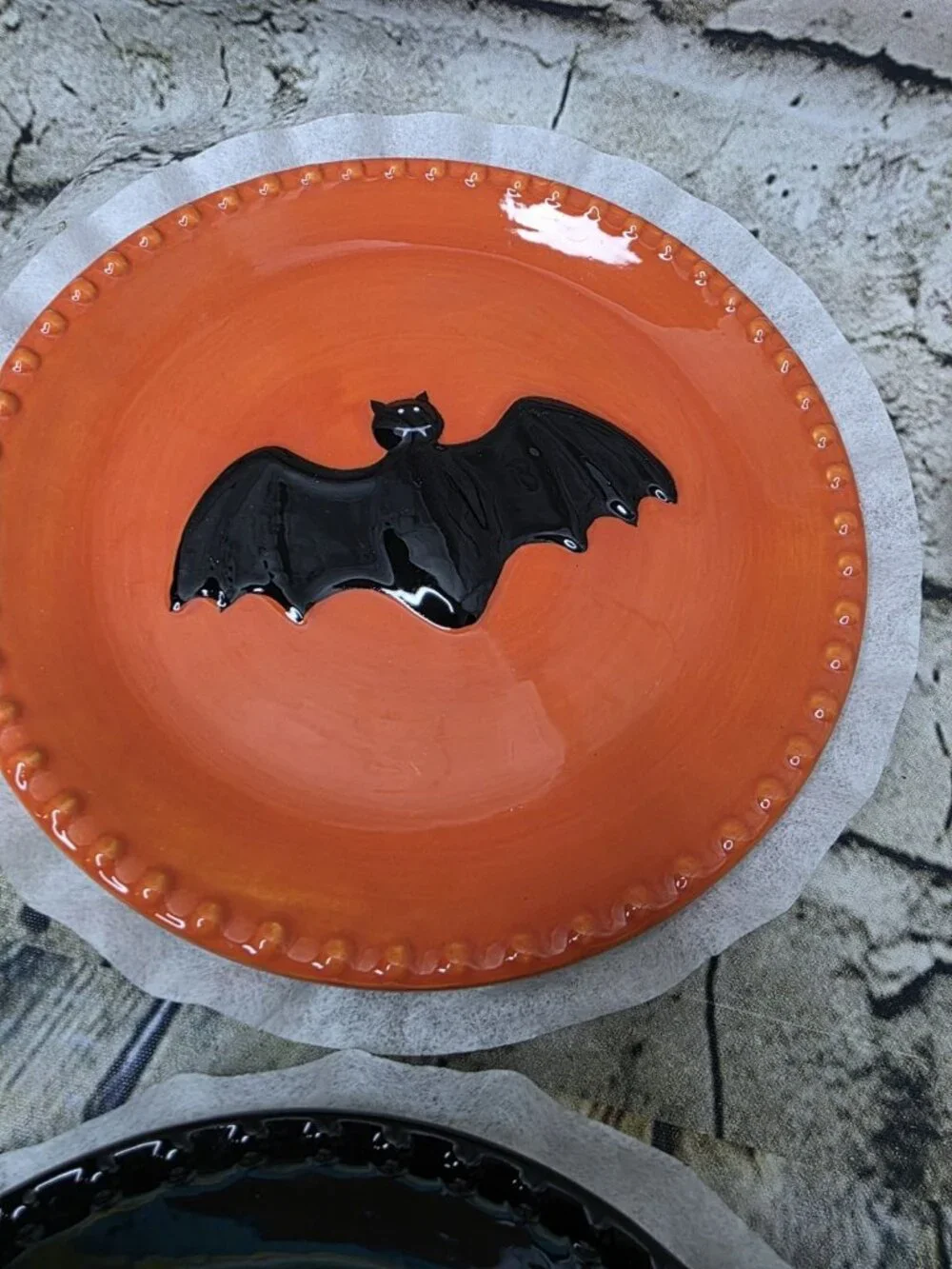 4  BOO Bat Pumpkin Owl Happy Halloween Plates 6.5